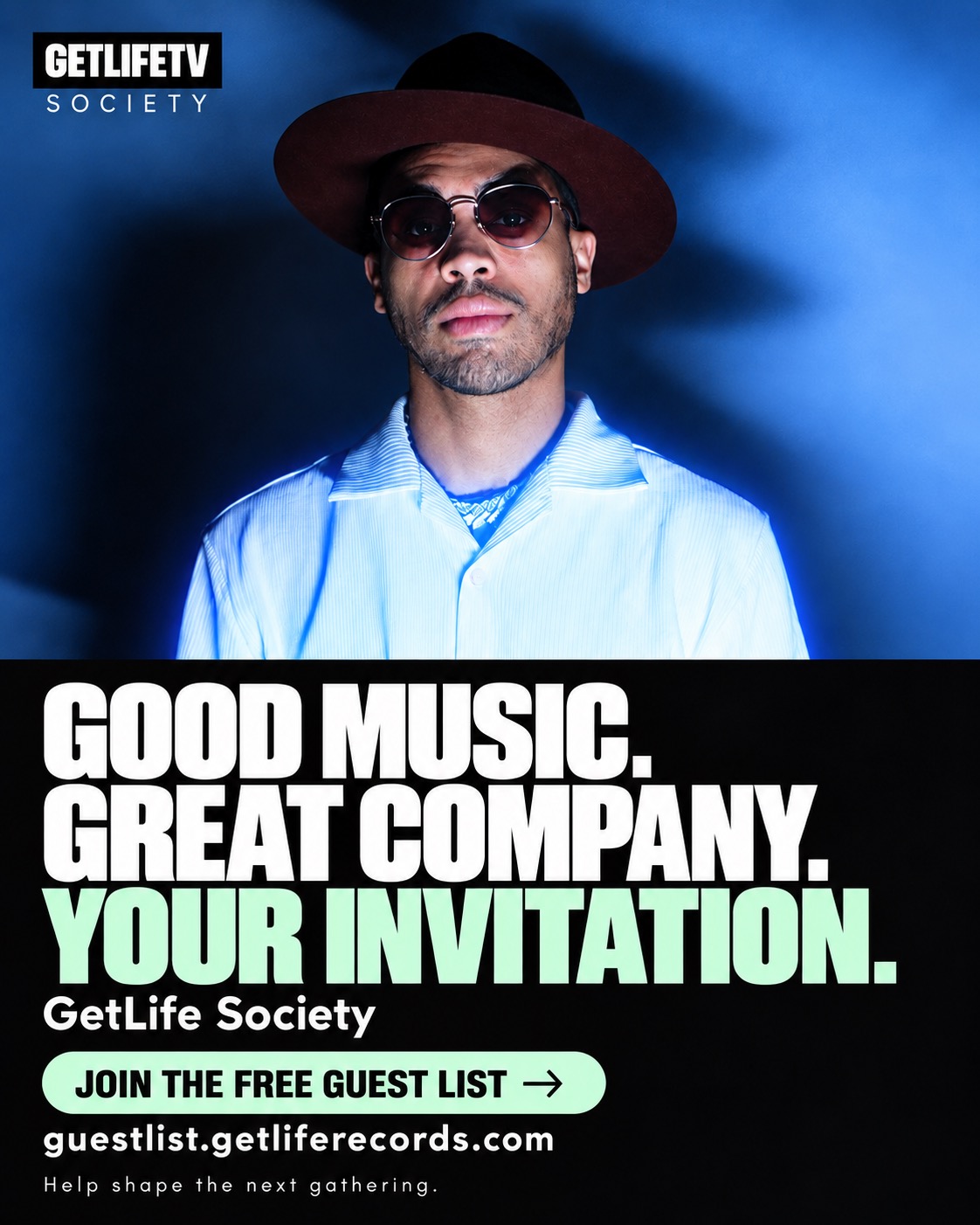 Gary Carriero photographed for the GetLife Society invitation